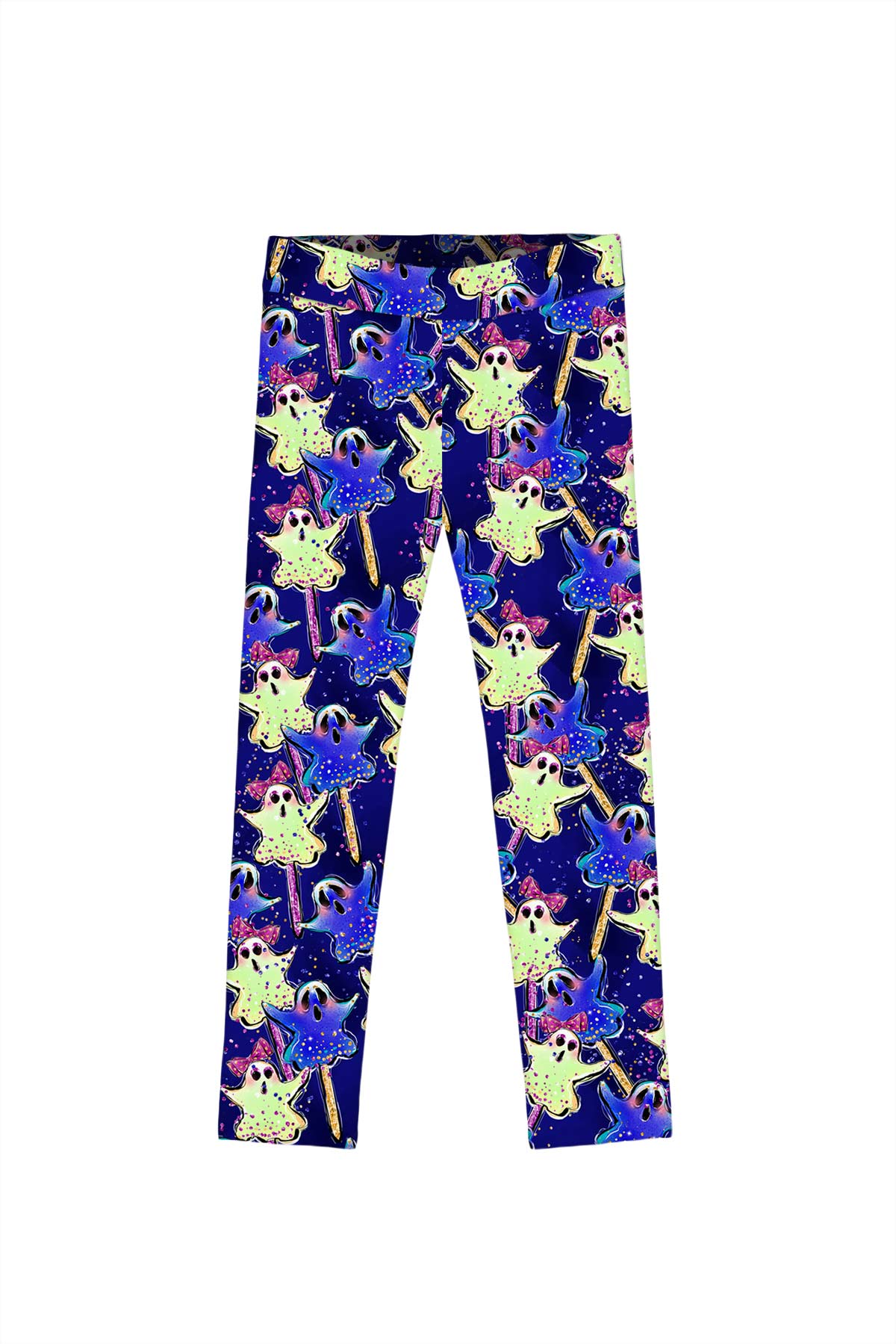 Trick or Treat Lucy Blue Boo Print Leggings - Kids - Pineapple Clothing