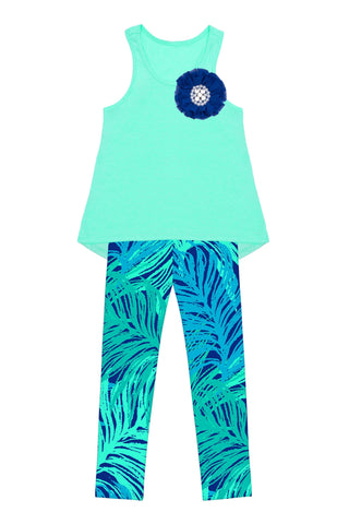Tropical Dream Claire Blue Sporty Two Piece Swim Bikini Set - Girls -  Pineapple Clothing