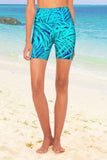 Tropical Dream Karen Printed Performance Yoga Biker Shorts - Women - Pineapple Clothing