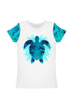 Tropical Dream Zoe White Green Tropical Print T-Shirt - Kids - Pineapple Clothing