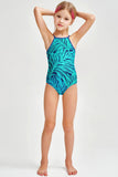 Tropical Dream Becky Blue Full Coverage One-Piece Swimsuit - Girls - Pineapple Clothing