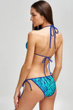 Tropical Dream Lara Blue & Green Triangle String Bikini Top - Women - Pineapple Clothing