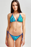 Tropical Dream Lara Blue & Green Triangle String Bikini Top - Women - Pineapple Clothing