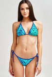 Tropical Dream Linda Blue Green String Side Tie Bikini Bottom - Women - Pineapple Clothing