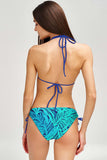Tropical Dream Sofia Blue Loop Tie Side Hipster Bikini Bottom - Women - Pineapple Clothing