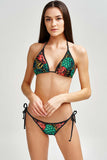 Tropicana Lara Pineapple Print Triangle String Bikini Top - Women - Pineapple Clothing