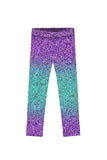 Ultraviolet Lucy Stunning Purple Glitter Print Leggings - Girls - Pineapple Clothing