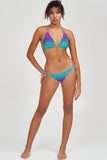 Ultraviolet Sara Purple Glitter Strappy Triangle Bikini Top - Women - Pineapple Clothing