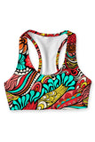 Verve Stella Red Boho Print Seamless Racerback Sport Yoga Bra - Women - Pineapple Clothing