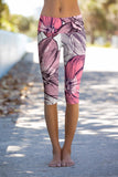 Fantasia Ellie Pink Floral Print Yoga Capri Leggings - Women - Pineapple Clothing