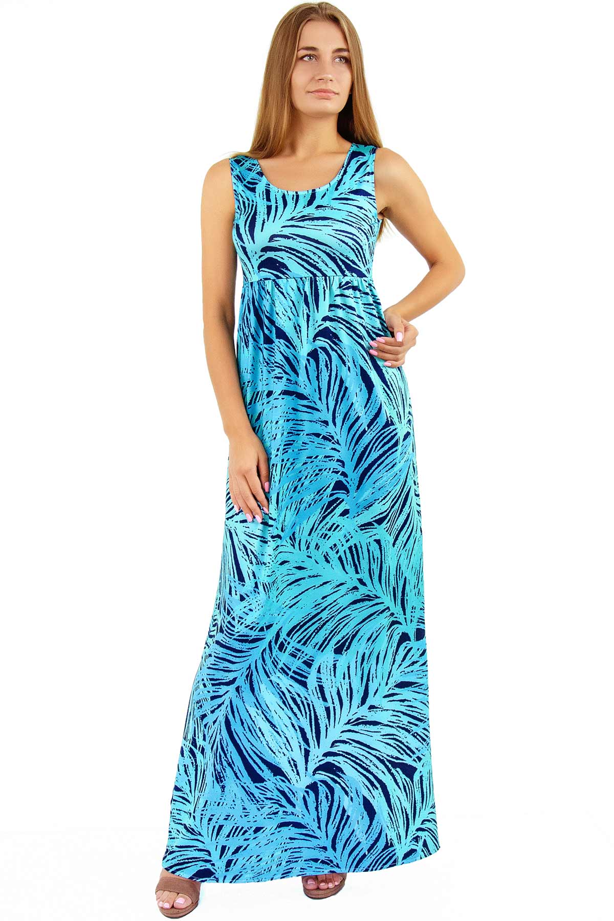 Tropical Dream Bella Palm Leaf Print Beach Summer Maxi Dress - Women - Pineapple Clothing
