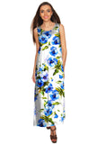 Catch Me Bella White Floral Sleeveless Empire Waist Maxi Dress - Women - Pineapple Clothing