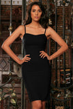 Black Stretchy Sweetheart Bodycon Fancy Cocktail Party Dress - Women - Pineapple Clothing