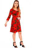 SAMPLE SALE! Hot Tango Gloria Empire Waist Red Floral Dress - Women - Pineapple Clothing