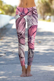 Fantasia Lucy Pink Flower Print Leggings Yoga Pants - Women - Pineapple Clothing