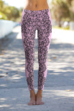 Lady Vamp Lucy Pink Lace Print Leggings Yoga Pants - Women - Pineapple Clothing