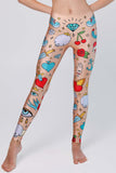 Pretty in Ink Lucy Beige Tattoo Print Leggings Yoga Pants - Women - Pineapple Clothing