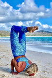 Surfing Nirvana Lucy Blue Geometric Boho Leggings Yoga Pants - Women - Pineapple Clothing