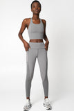 SALE! Silver Grey Cassi Mesh & Pockets Workout Leggings Yoga Pants - Women - Pineapple Clothing