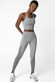 SALE! Silver Grey Cassi Mesh & Pockets Workout Leggings Yoga Pants - Women - Pineapple Clothing