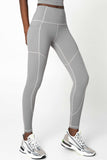 SALE! Silver Grey Cassi Three Pockets Workout Leggings Yoga Pants - Women - Pineapple Clothing