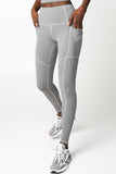 SALE! Silver Grey Cassi Three Pockets Workout Leggings Yoga Pants - Women - Pineapple Clothing