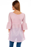 Blush Pink Stretchy Crochet Lace Ava Boho Tunic - Women - Pineapple Clothing