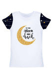 To the Moon & Back Zoe White Cute Designer T-Shirt - Women - Pineapple Clothing