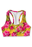 Indian Summer Stella Floral Racerback Sports Yoga Bra - Women - Pineapple Clothing