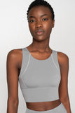 SALE! Silver Grey Kelly Long Line Full Coverage Padded Sports Bra - Women - Pineapple Clothing