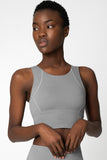 SALE! Silver Grey Kelly Long Line Full Coverage Padded Sports Bra - Women - Pineapple Clothing