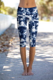 Waterfall Ellie Blue Tie Dye Performance Yoga Capri Leggings - Women - Pineapple Clothing