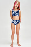 Waterfall Claire Blue Two-Piece Swimsuit Sporty Swimwear Set - Girls - Pineapple Clothing