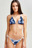 Waterfall Linda Blue Tie Dye String Side Tie Bikini Bottom - Women - Pineapple Clothing