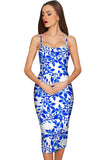 Whimsy Olivia Blue Print Summer Party Midi Dress - Women - Pineapple Clothing
