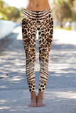 Wild Instinct Lucy Brown Leopard Print Leggings Yoga Pants - Women - Pineapple Clothing