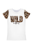 Wild Instinct Zoe White Designer Slogan Animal Print T-Shirt - Kids - Pineapple Clothing