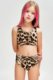 Wild Instinct Claire Brown Two-Piece Swimsuit Sporty Swim Set - Girls - Pineapple Clothing