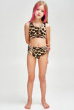 Wild Instinct Claire Brown Two-Piece Swimsuit Sporty Swim Set - Girls - Pineapple Clothing