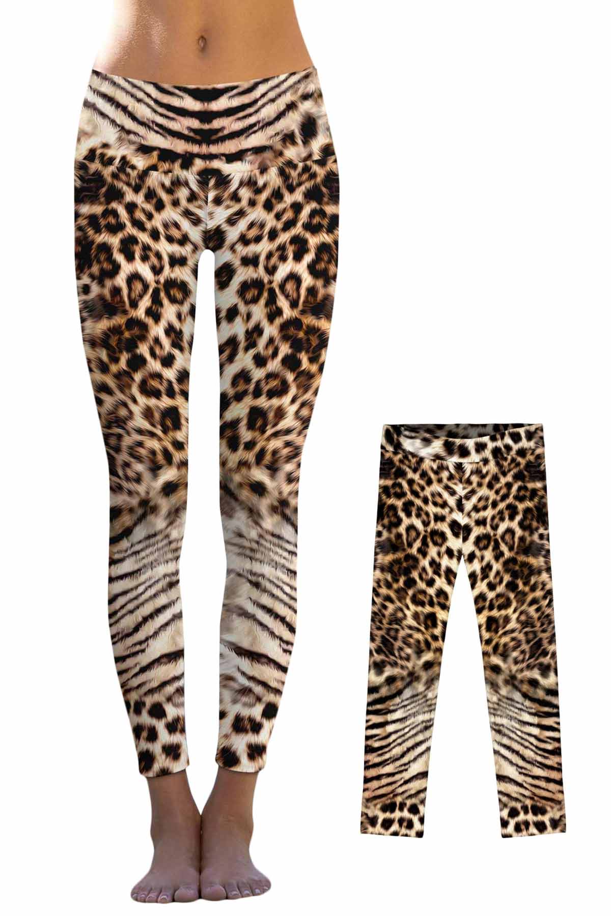 Wild Instinct Lucy Brown Animal Leopard Print Leggings - Mommy and Me - Pineapple Clothing