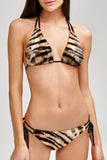 Wild Instinct Sara Brown Leopard Print Triangle Bikini Top - Women - Pineapple Clothing