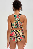 Wild & Free Cara Brown Leopard Print High-Waist Bikini Bottom - Women - Pineapple Clothing