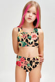 Wild & Free Claire Brown Leopard Print Two-Piece Swimwear Set - Girls - Pineapple Clothing