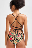 Wild & Free Nikki Brown Floral Animal Print One-Piece Swimsuit - Women - Pineapple Clothing