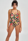 Wild & Free Nikki Brown Floral Animal Print One-Piece Swimsuit - Women - Pineapple Clothing