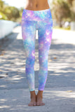 Wizard Lucy Blue Colorful Galaxy Printed Leggings Yoga Pants - Women - Pineapple Clothing