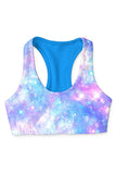 Wizard Stella Light Blue Galaxy Print Seamless Sport Yoga Bra - Women - Pineapple Clothing